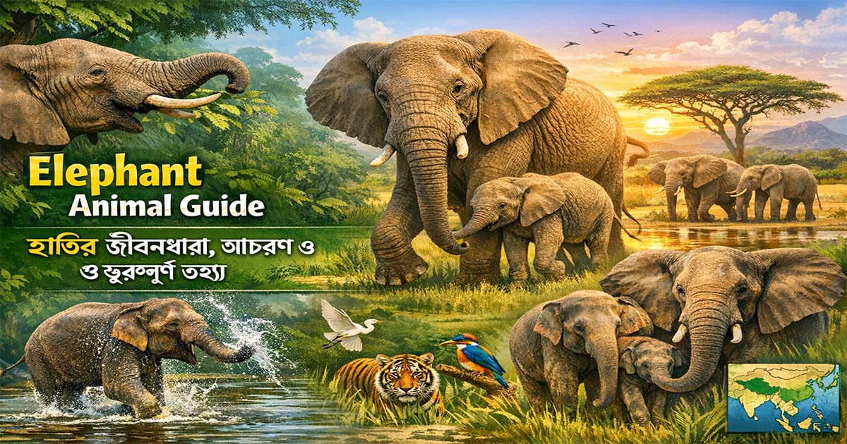 Elephant Animal Guide – হাতির জীবনধারা, আচরণ ও গুরুত্বপূর্ণ তথ্য